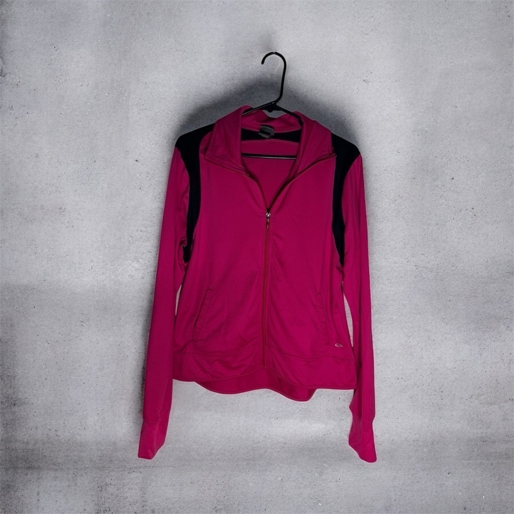 Champion Pink Stretch Athletic Zip Jacket Women’s Size L - Picture 2 of 4
